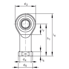 桿端軸承 GIKSL6-PS, 根據(jù) DIN ISO 12 240-4 標準，特種鋼材料，帶左旋內(nèi)螺紋，免維護