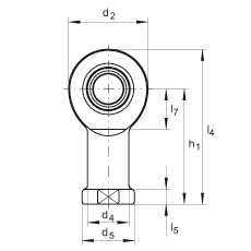 桿端軸承 GIR6-DO, 根據(jù) DIN ISO 12 240-4 標(biāo)準(zhǔn)，帶右旋內(nèi)螺紋，需維護(hù)