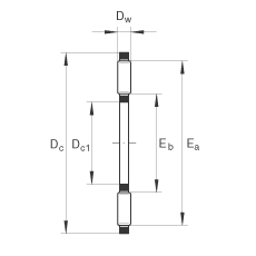 推力滾針和保持架組件 AXK100135, 單向，根據(jù) DIN 5405-2 標(biāo)準(zhǔn)