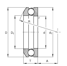 推力深溝球軸承 53224 + U224, 根據(jù) DIN 711/ISO 104 標(biāo)準(zhǔn)的主要尺寸，單向，帶球面軸承座圈和座圈，可分離