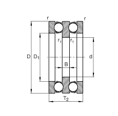 推力深溝球軸承 52307, 根據(jù) DIN 711/ISO 104 標(biāo)準(zhǔn)的主要尺寸，雙向，可分離