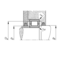 圓柱滾子軸承 NU408-M1, 根據(jù) DIN 5412-1 標(biāo)準(zhǔn)的主要尺寸, 非定位軸承, 可分離, 帶保持架