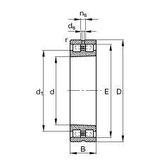 圓柱滾子軸承 NN3030-AS-K-M-SP, 根據(jù) DIN 5412-4 標(biāo)準(zhǔn)的主要尺寸, 非定位軸承, 雙列，帶錐孔，錐度 1:12 ，可分離, 帶保持架，減小的徑向內(nèi)部游隙，限制公差