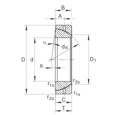 角接觸關(guān)節(jié)軸承 GE140-SX, 根據(jù) DIN ISO 12 240-2 標準，需維護