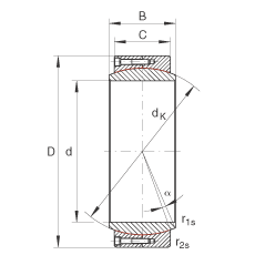 大的關(guān)節(jié)軸承 GE420-DW, 根據(jù) DIN ISO 12 240-1 標(biāo)準(zhǔn)，免維護(hù)