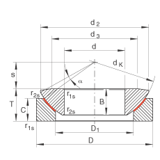 推力關(guān)節(jié)軸承 GE260-AW, 根據(jù) DIN ISO 12 240-3 標(biāo)準(zhǔn)，免維護(hù)