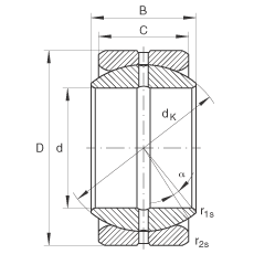 關(guān)節(jié)軸承 GE57-ZO, 根據(jù) DIN ISO 12 240-1 標(biāo)準(zhǔn)，英制尺寸，需維護(hù)