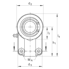 液壓桿端軸承 GIHNRK32-LO, 根據(jù) DIN ISO 12 240-4 標(biāo)準(zhǔn)，帶右旋螺紋夾緊裝置，需維護(hù)