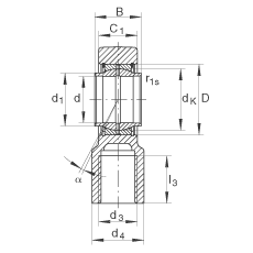 液壓桿端軸承 GIHNRK90-LO, 根據(jù) DIN ISO 12 240-4 標(biāo)準(zhǔn)，帶右旋螺紋夾緊裝置，需維護(hù)