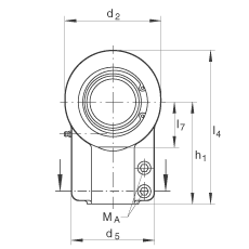 液壓桿端軸承 GIHNRK90-LO, 根據(jù) DIN ISO 12 240-4 標(biāo)準(zhǔn)，帶右旋螺紋夾緊裝置，需維護(hù)