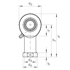 桿端軸承 GIL60-DO-2RS, 根據(jù) DIN ISO 12 240-4 標準，帶左旋內(nèi)螺紋，需維護，兩側唇密封