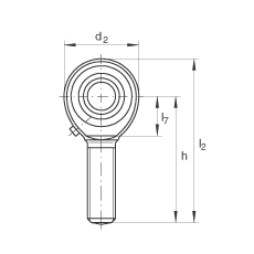 桿端軸承 GAKR6-PB, 根據(jù) DIN ISO 12 240-4 標準，帶右旋外螺紋，需維護