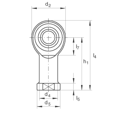 桿端軸承 GIKR25-PW, 根據(jù) DIN ISO 12 240-4 標(biāo)準(zhǔn)，帶右旋內(nèi)螺紋，需維護