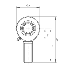 桿端軸承 GAL40-DO-2RS, 根據(jù) DIN ISO 12 240-4 標(biāo)準(zhǔn)，帶左旋外螺紋，需維護(hù)，兩側(cè)唇密封