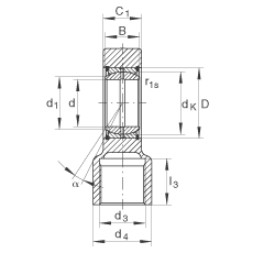 液壓桿端軸承 GIHRK70-DO, 根據(jù) DIN ISO 12 240-4 標(biāo)準(zhǔn)，帶右旋螺紋夾緊裝置，需維護