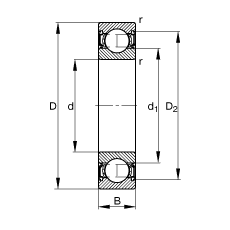 深溝球軸承 S6203-2RSR, 根據(jù) DIN 625-1 標(biāo)準(zhǔn)的主要尺寸, 耐腐蝕保護(hù)，兩側(cè)唇密封