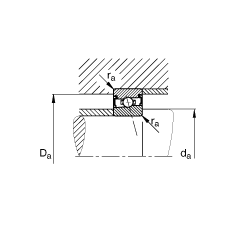 主軸軸承 HSS7006-C-T-P4S, 調(diào)節(jié)，成對安裝，接觸角 α = 15°，兩側(cè)唇密封，非接觸，加嚴(yán)公差