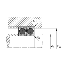 主軸軸承 HCB7006-E-T-P4S, 調節(jié)，成對或單元安裝，接觸角 α = 25°，陶瓷球，限制公差