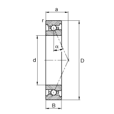 主軸軸承 HS7006-E-T-P4S, 調(diào)節(jié)，成對或單元安裝，接觸角 α = 25°，限制公差