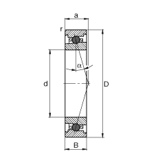 主軸軸承 HC7006-C-T-P4S, 調(diào)節(jié)，成對或單元安裝，接觸角 α = 15°，陶瓷球，限制公差