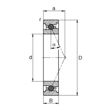 主軸軸承 HC7006-E-T-P4S, 調(diào)節(jié)，成對或單元安裝，接觸角 α = 25°，陶瓷球，限制公差