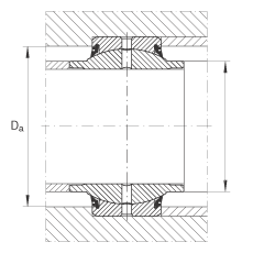 關(guān)節(jié)軸承 GE80-HO-2RS, 根據(jù) DIN ISO 12 240-1 標(biāo)準(zhǔn), 需維護(hù)，兩側(cè)唇密封