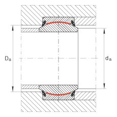 關(guān)節(jié)軸承 GE100-UK-2RS, 根據(jù) DIN ISO 12 240-1 標準, 免維護，兩側(cè)唇密封