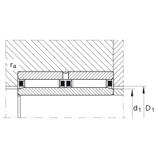 滾針軸承 NAO25X42X32-ZW-ASR1, 無(wú)擋邊，雙列