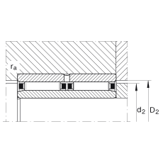 滾針軸承 NAO25X42X32-ZW-ASR1, 無(wú)擋邊，雙列